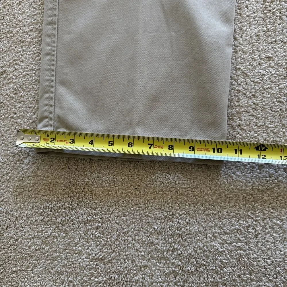 Eddie Bauer Chino Pants Mens 38X34 Tan Khaki Pleated Front 100 Cotton Casual VTG